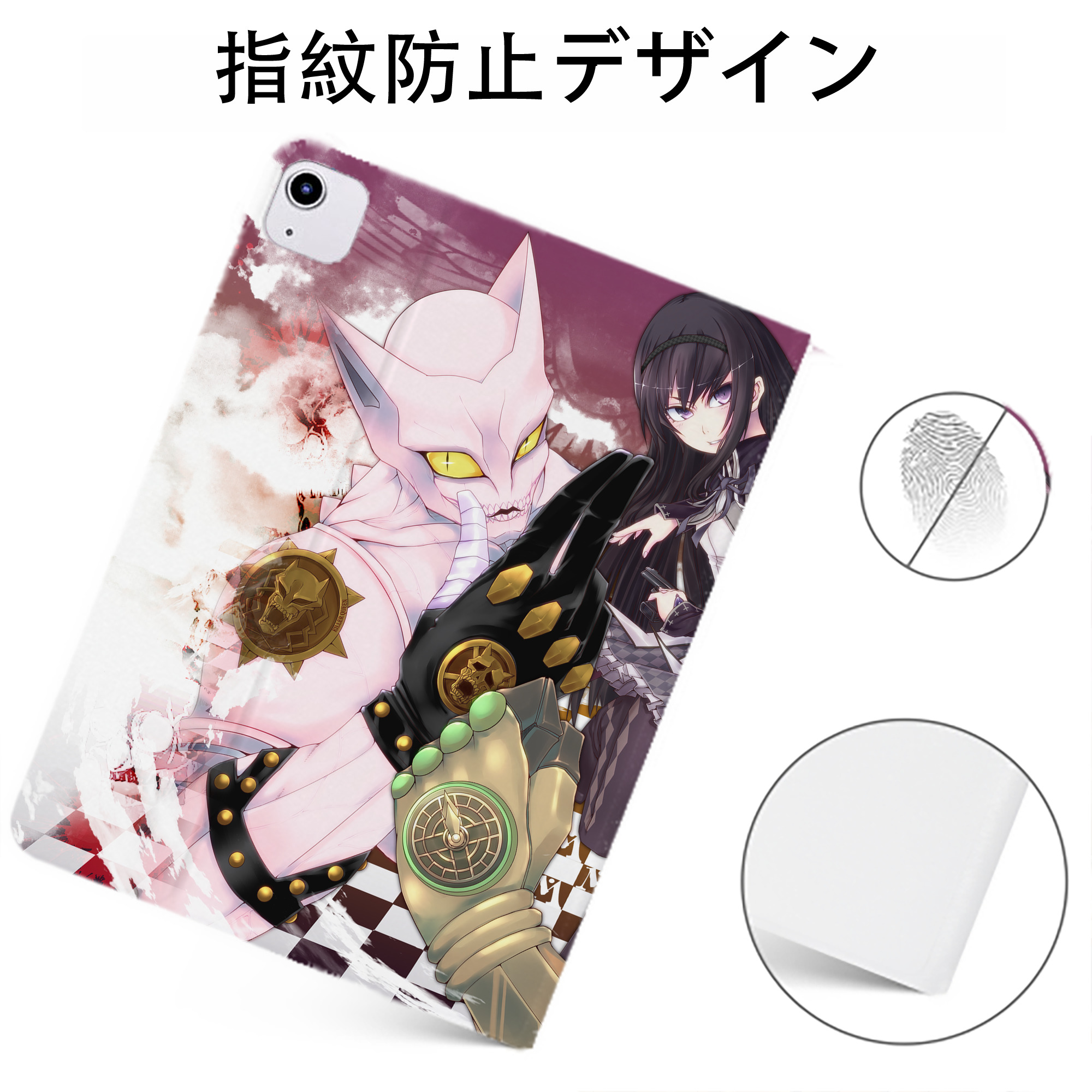（画像用） ジョジョの奇妙な冒険 JoJo's Bizarre Adventure IPadケース ペンホルダー付き ブックスタイルデザイン